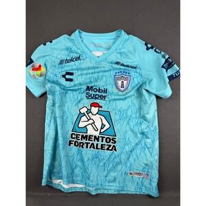 Charly Mens Blue Pachuca Club De Soccer Jersey Liga MX Short Sleeve Graphic S